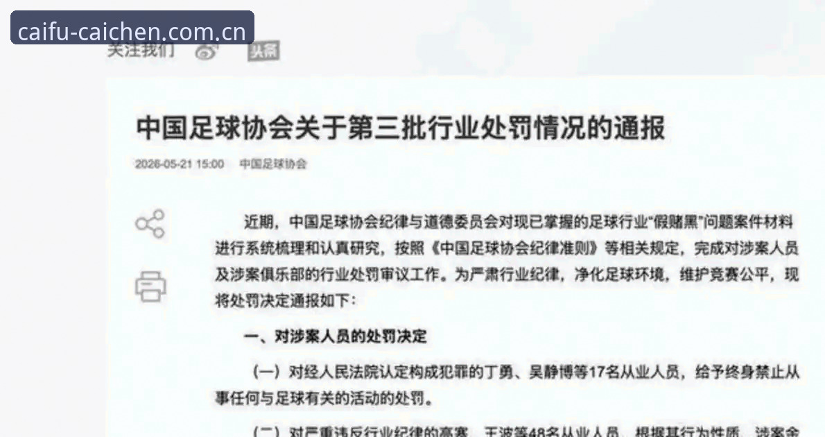 解读足协第三批禁足名单的实用技巧：65名从业人员受罚背后的行业警示